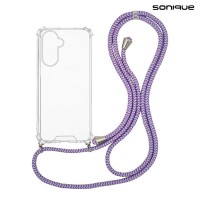 Θήκη Σιλικόνης με Κορδόνι Sonique Armor Clear Samsung Galaxy A36 5G Rainbow Λιλά
