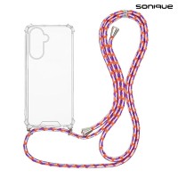 Θήκη Σιλικόνης με Κορδόνι Sonique Armor Clear Samsung Galaxy A36 5G Rainbow Κοραλλί