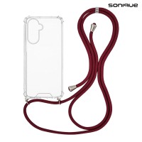 Θήκη Σιλικόνης με Κορδόνι Sonique Armor Clear Samsung Galaxy A56 5G Μπορντό