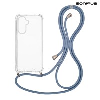 Θήκη Σιλικόνης με Κορδόνι Sonique Armor Clear Samsung Galaxy A56 5G Μπλε Γκρι