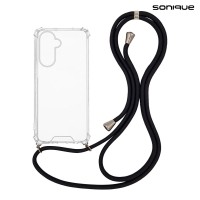 Θήκη Σιλικόνης με Κορδόνι Sonique Armor Clear Samsung Galaxy A56 5G Μαύρο