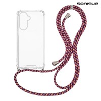 Θήκη Σιλικόνης με Κορδόνι Sonique Armor Clear Samsung Galaxy A56 5G Rainbow Μπορντό