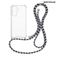 Θήκη Σιλικόνης με Κορδόνι Sonique Armor Clear Samsung Galaxy A56 5G Rainbow Μαύρο