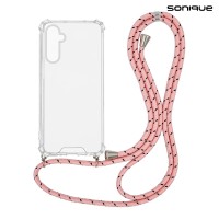 Θήκη Σιλικόνης με Κορδόνι Sonique Armor Clear Samsung Galaxy M15 5G Rainbow Ροζ