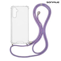Θήκη Σιλικόνης με Κορδόνι Sonique Armor Clear Samsung Galaxy M15 5G Rainbow Λιλά