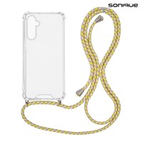 Θήκη Σιλικόνης με Κορδόνι Sonique Armor Clear Samsung Galaxy M15 5G Rainbow Κίτρινο
