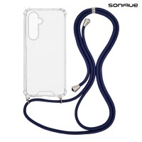 Θήκη Σιλικόνης με Κορδόνι Sonique Armor Clear Samsung Galaxy M35 5G Μπλε Σκούρο