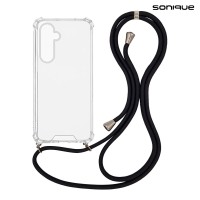 Θήκη Σιλικόνης με Κορδόνι Sonique Armor Clear Samsung Galaxy M35 5G Μαύρο