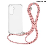 Θήκη Σιλικόνης με Κορδόνι Sonique Armor Clear Samsung Galaxy M35 5G Rainbow Ροζ