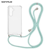 Θήκη Σιλικόνης με Κορδόνι Sonique Armor Clear Samsung Galaxy S25 Plus Rainbow Βεραμάν
