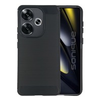 Θήκη Σιλικόνης Sonique Carbon Brushed Xiaomi Poco F6 5G Μαύρο