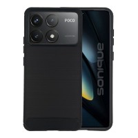 Θήκη Σιλικόνης Sonique Carbon Brushed Xiaomi Poco F6 Pro 5G Μαύρο