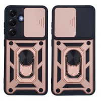 Θήκη Ring Armor CamPro Sonique για Samsung Galaxy S25 Ροζ Χρυσό