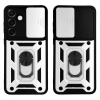 Θήκη Ring Armor CamPro Sonique για Samsung Galaxy S25 Plus Ασημί