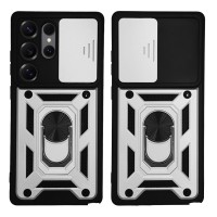 Θήκη Ring Armor CamPro Sonique για Samsung Galaxy S25 Ultra Ασημί
