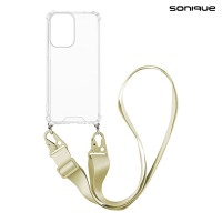 Θήκη Σιλικόνης με Strap Sonique Armor Clear Motorola Moto G05 4G / Moto E15 4G Μπεζ