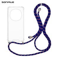Θήκη Σιλικόνης με Κορδόνι Sonique Armor Clear Honor Magic7 Pro 5G Rainbow Μπλε