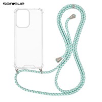 Θήκη Σιλικόνης με Κορδόνι Sonique Armor Clear Motorola Moto G05 4G / Moto E15 4G Rainbow Βεραμάν