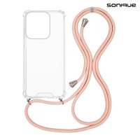 Θήκη Σιλικόνης με Κορδόνι Sonique Armor Clear Motorola Moto G15 4G / Moto G15 Power Ροζ