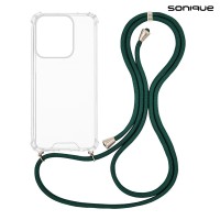 Θήκη Σιλικόνης με Κορδόνι Sonique Armor Clear Motorola Moto G15 4G / Moto G15 Power Πράσινο Σκούρο