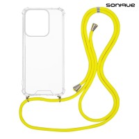 Θήκη Σιλικόνης με Κορδόνι Sonique Armor Clear Motorola Moto G15 4G / Moto G15 Power Κίτρινο