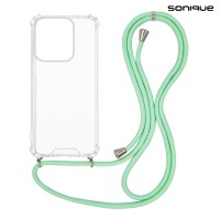 Θήκη Σιλικόνης με Κορδόνι Sonique Armor Clear Motorola Moto G15 4G / Moto G15 Power Βεραμάν