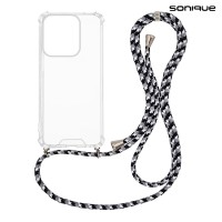 Θήκη Σιλικόνης με Κορδόνι Sonique Armor Clear Motorola Moto G15 4G / Moto G15 Power Rainbow Μαύρο