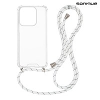 Θήκη Σιλικόνης με Κορδόνι Sonique Armor Clear Motorola Moto G15 4G / Moto G15 Power Rainbow Λευκό