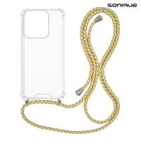 Θήκη Σιλικόνης με Κορδόνι Sonique Armor Clear Motorola Moto G15 4G / Moto G15 Power Rainbow Κίτρινο