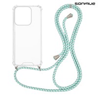 Θήκη Σιλικόνης με Κορδόνι Sonique Armor Clear Motorola Moto G15 4G / Moto G15 Power Rainbow Βεραμάν