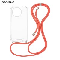 Θήκη Σιλικόνης με Κορδόνι Sonique Armor Clear Xiaomi Poco F7 Pro 5G / Poco F7 Ultra 5G Κοραλλί