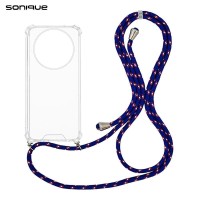 Θήκη Σιλικόνης με Κορδόνι Sonique Armor Clear Realme 14 Pro Plus 5G Rainbow Μπλε