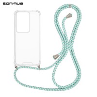 Θήκη Σιλικόνης με Κορδόνι Sonique Armor Clear Realme C75 4G / Realme 14X 5G Rainbow Βεραμάν