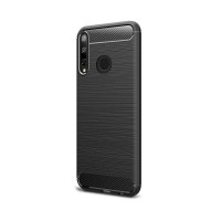 Θήκη Σιλικόνης Carbon TPU Fiber Brushed Huawei P40 Lite E Μαύρο