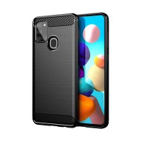 Θήκη Σιλικόνης Carbon TPU Fiber Brushed Samsung Galaxy A21s Μαύρο