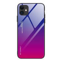 Glass Case Apple iPhone 12 / iPhone 12 Pro Μπλε / Ματζέντα