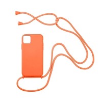 Θήκη Σιλικόνης με Κορδόνι CarryHang Sonique Apple iPhone 12 mini Πορτοκαλί