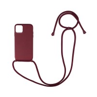 Θήκη Σιλικόνης με Κορδόνι CarryHang Sonique Apple iPhone 12 Pro Max Μπορντό