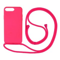 Θήκη Σιλικόνης με Κορδόνι CarryHang Sonique Apple iPhone 7 Plus / iPhone 8 Plus Φούξια