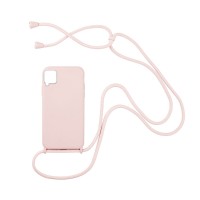 Θήκη Σιλικόνης με Κορδόνι CarryHang Sonique Samsung Galaxy A42 5G Ροζ