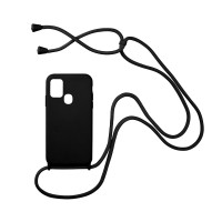 Θήκη Σιλικόνης με Κορδόνι CarryHang Sonique Samsung Galaxy A21s Μαύρο