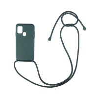 Θήκη Σιλικόνης με Κορδόνι CarryHang Sonique Samsung Galaxy A21s Πράσινο Σκούρο