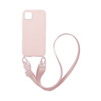 Θήκη Σιλικόνης με Strap CarryHang Sonique Samsung Galaxy A22 5G Ροζ