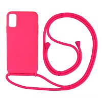 Θήκη Σιλικόνης με Κορδόνι CarryHang Sonique Samsung Galaxy A02s Φούξια