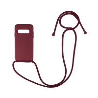 Θήκη Σιλικόνης με Κορδόνι CarryHang Sonique Samsung Galaxy S10 Plus Μπορντό