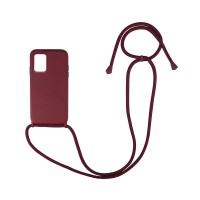 Θήκη Σιλικόνης με Κορδόνι CarryHang Sonique Samsung Galaxy A71 Μπορντό