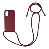 Θήκη Σιλικόνης με Κορδόνι CarryHang Sonique Samsung Galaxy A41 Μπορντό