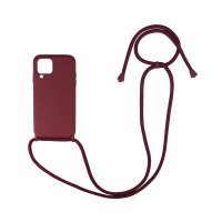 Θήκη Σιλικόνης με Κορδόνι CarryHang Sonique Samsung Galaxy A12 / Galaxy M12 Μπορντό