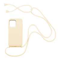 Θήκη Σιλικόνης με Κορδόνι CarryHang Sonique Apple iPhone 13 Pro Μπεζ