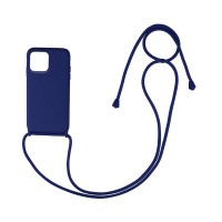 Θήκη Σιλικόνης με Κορδόνι CarryHang Sonique Apple iPhone 13 Pro Max Μπλε Σκούρο
